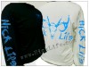 Womens Hot Blue Deer Skull Short Sleeve Tee